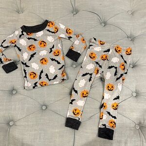 Spooky Fun Kids Pajama Set - Gray and Orange